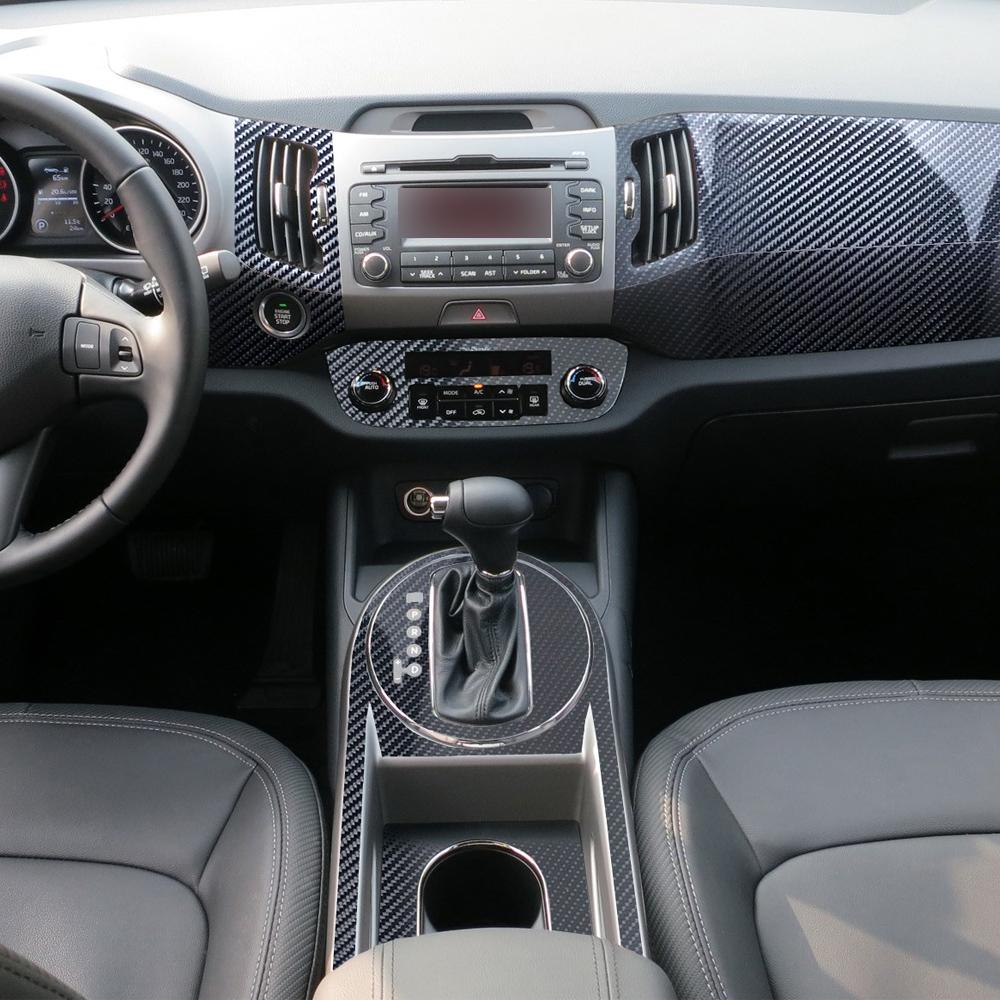 Carbon Fiber For Kia Sportage R 2010-2016 Car Film Interior Sticker Center Console Gear Dashboard Air Door Handle Lift Panel