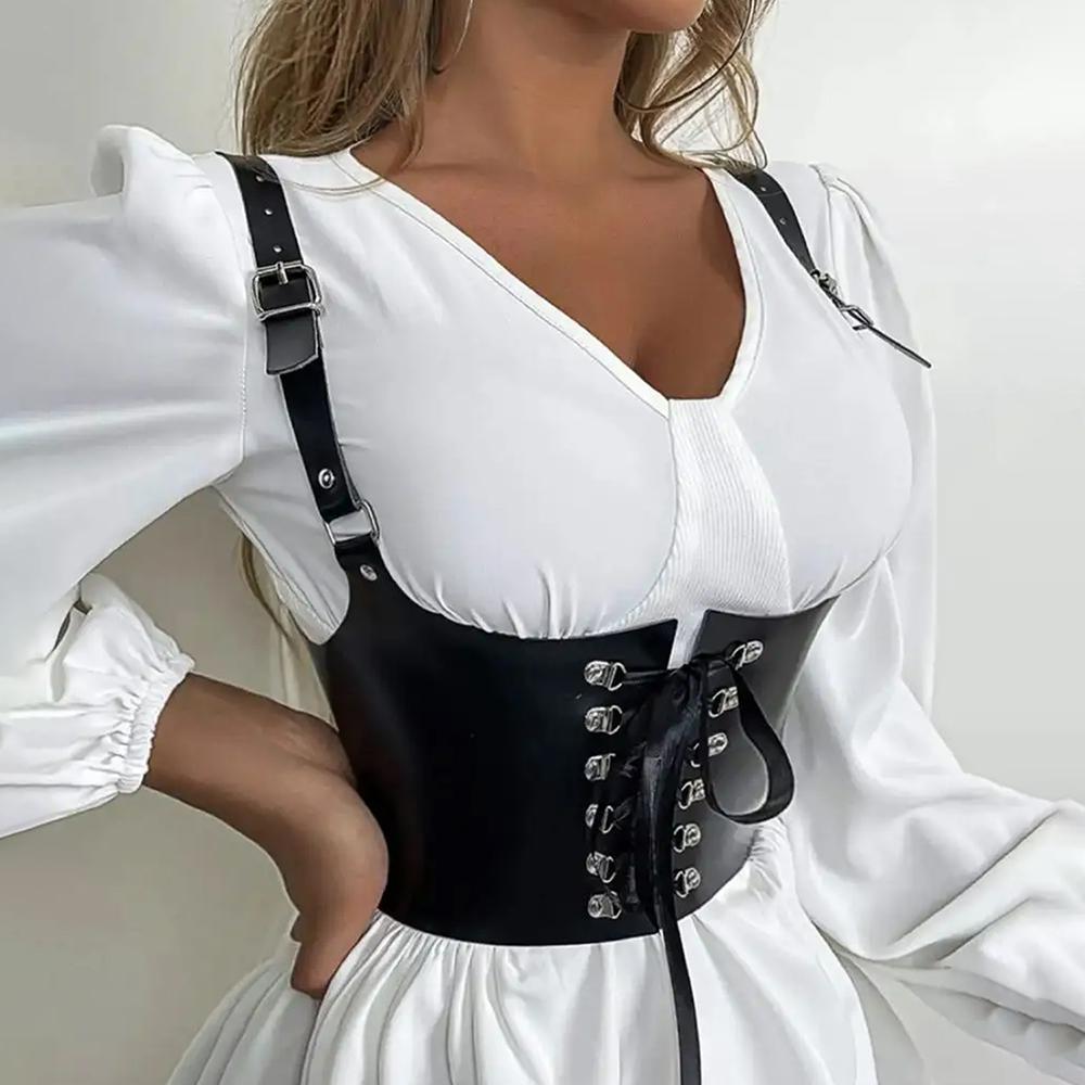 

портупея на грудь панк готика подвязки на ноги кожаная портупея цепочка для тела готическая портупея ремни модные декоративные ремни-портупеи