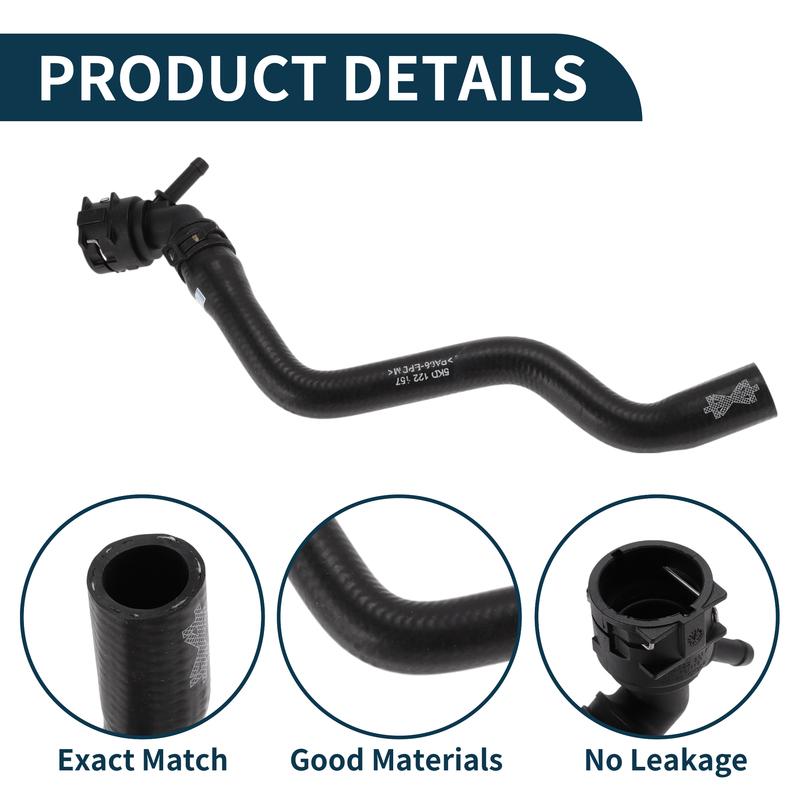 

Motoforti Radiator Hose Heater Hose No.5KD122157 for Skoda Octavia 07-15 Rubber Warm Air Inlet Pipe Black 1 Pc