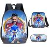 Sonic School Backpack Set For Kids With Breathable Waterproof Oxford Fabric And Cartoon Print For School Use