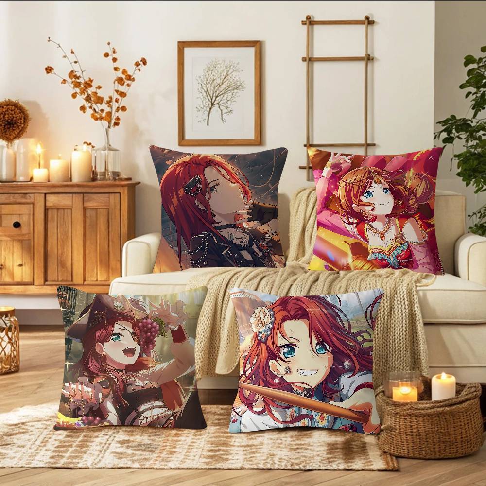 Anime T-Tomoe Udagawa Pillow Cover For Bedroom Room And Living Room Sofa Decorative Cushion Cover
