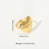 Golden Plated Hammered Heart Open Adjustable Ring for Women Elegant Statement Jewelry Gift