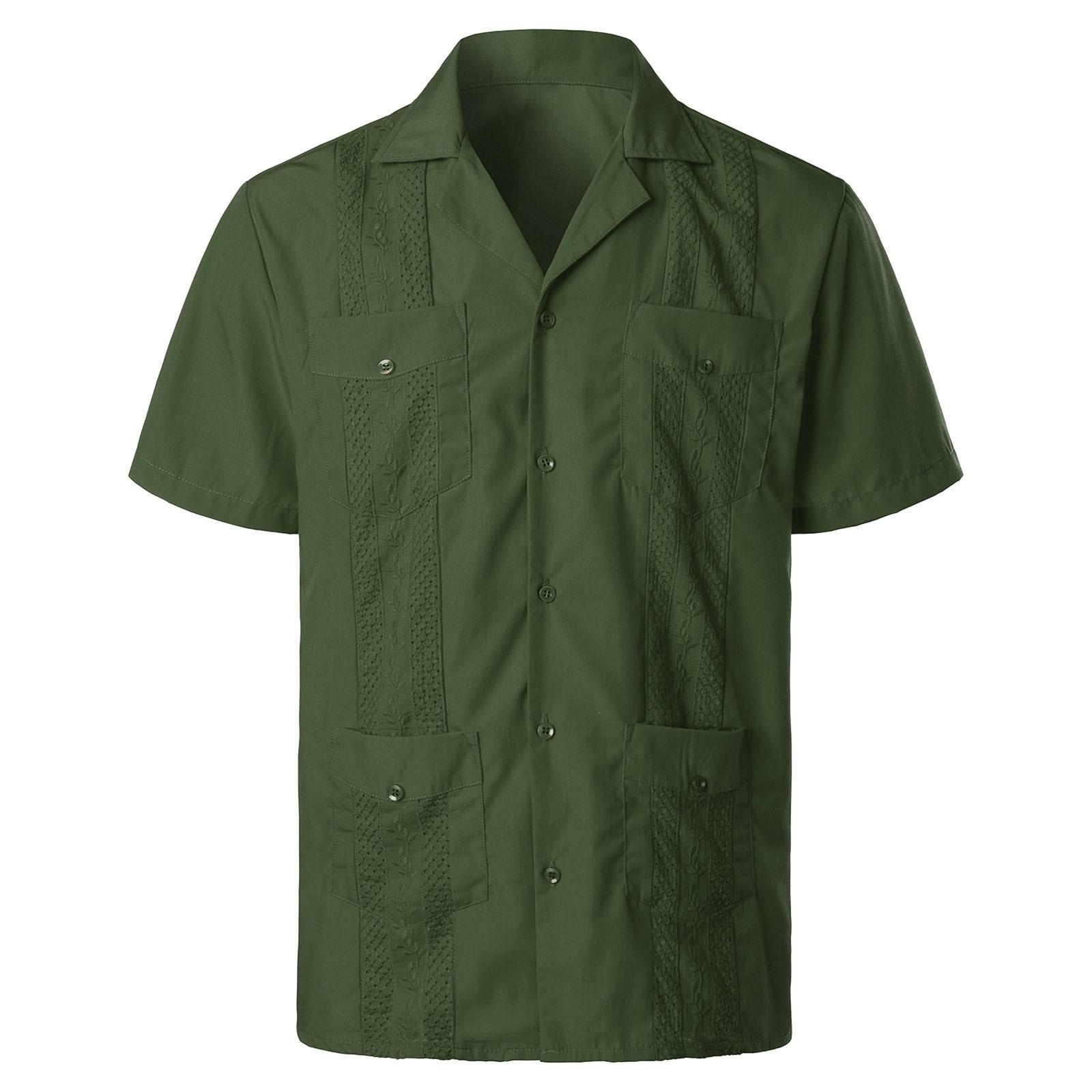 

Мужские летние рубашки большого размера с коротким рукавом, мужские однотонные повседневные модные рубашки M