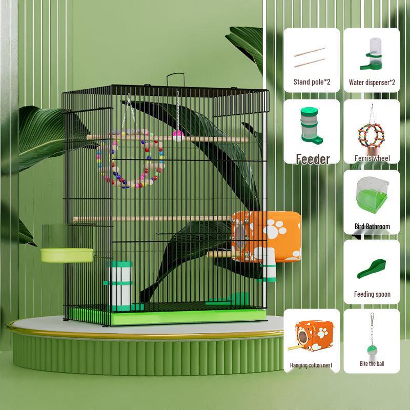 

Розкішна надвелика клітка-вілла для папуг, хвилястих папужок, какариків, нерозлучників, зябликів та майни