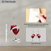 1 Pair Creative Christmas Hat Red Wine Glass Dangle Earrings for Women Trendy Acrylic Earrings Christmas Earrings Festive Earrings Holiday Gifts