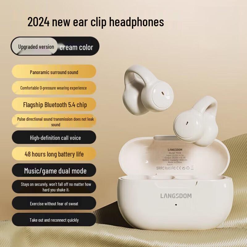 

Lanserton TS18 Open-Ear Air-Bone Conduction Ear-Clip Bluetooth Headphones