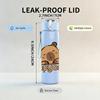 1PC Copy Bear Cute Cartoon Bear Print 750ml Color Plastic Sports Water Bottle Leakproof Flip Straw Lid Suitable for Sports Office Home Use