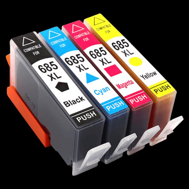 Juego de Cartuchos de Tinta HP 685XL de Alto Rendimiento de 4 Colores Compatible