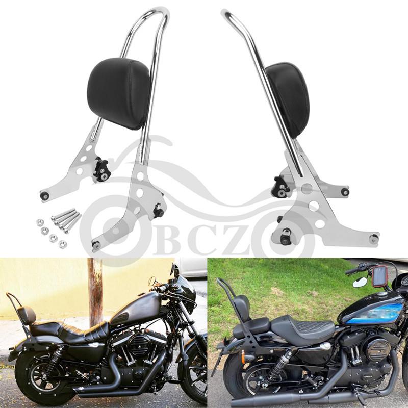 Harley XL883/1200/X48 Rear Backrest with Quick Release Seat Cushion and Luggage Rack for Motorcycle Modification