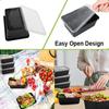 10 Sets Black Disposable Lunch Boxes with Lids Microwave Food Storage Containers Kitchen Refrigerators Household Tools