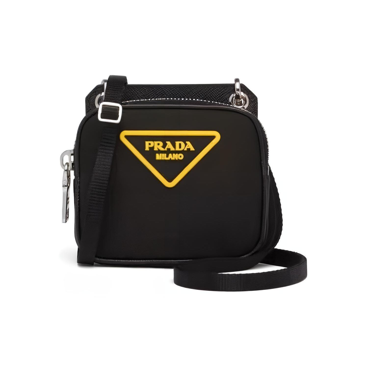 

Prada Triangle Rubber Logo Zipper Closure Saffiano Leather Trim Shoulder Crossbody Bag Men Bags Black 2ZD003_2D5R_F0C5Z Box(Basic Set+Box)