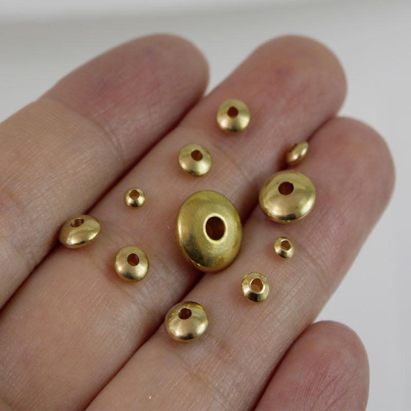 50-20Pcs/Lot Brass Beads Spacer Charms 3/4/5/6/8/10mm Loose Spacer Beads For DIY Jewelry Necklace Bracelets Making Accessories