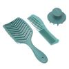 Hair Brush Comb Set Silicone Portable Detangler Hair Comb Set for Wet Dry Curly Hair Green