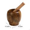 Wood Mortar with Pestle Decorative Kitchen Gadget Crusher Manual for Spices