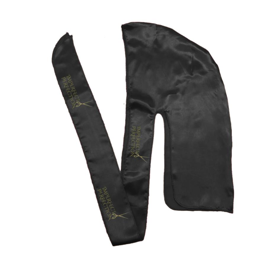 Durag Silk Satin Custom Designer Bonnets and Durags Satin Women Black Silky Durags