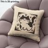 Cute Cartoon Cat Print Square Throw Pillow Covers Pattern Cushion Cover Suitable For Sofa Bedroom Car Pillow Cover