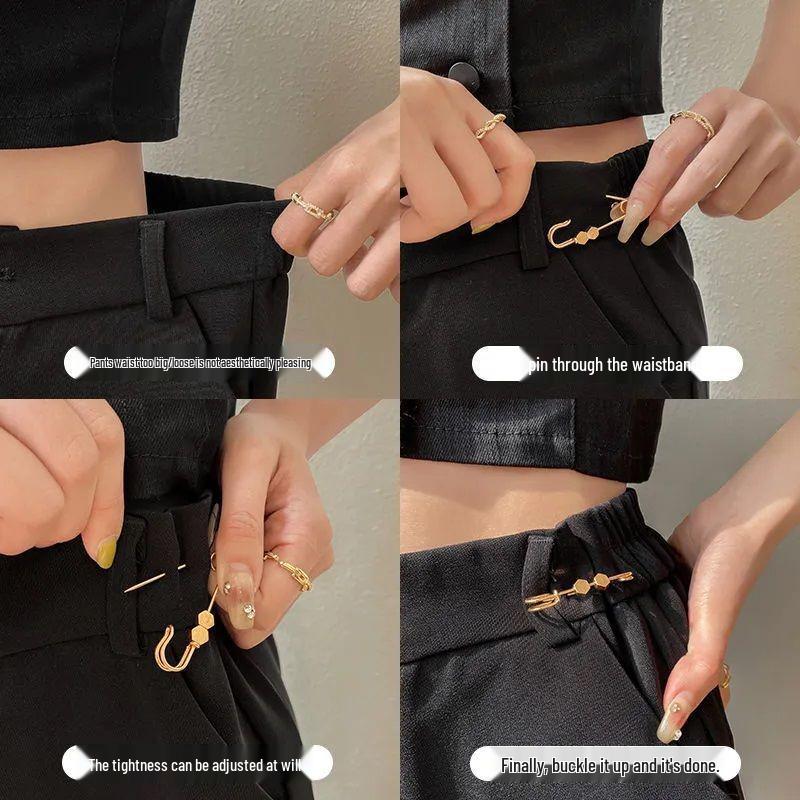 Rhinestone Waist Tightening Brooch for Women's Jeans and Necklines