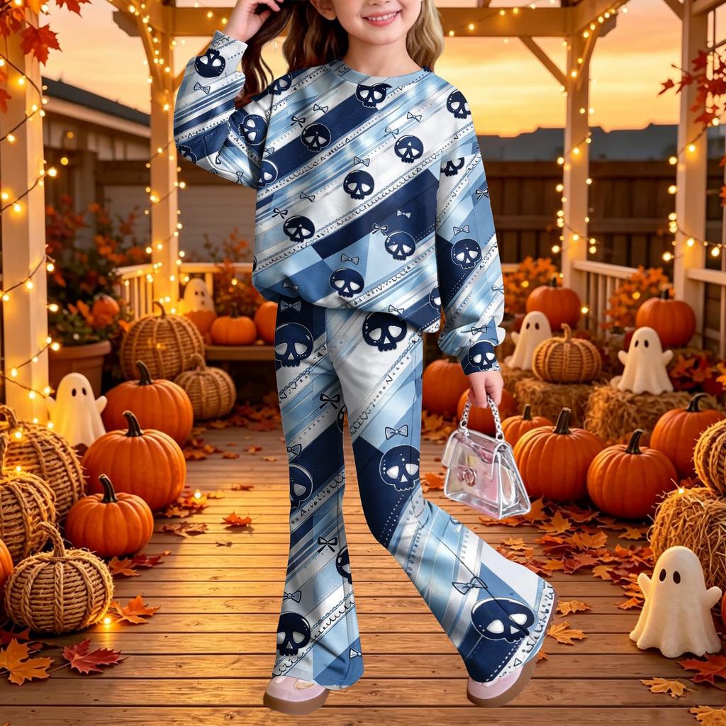 Kids Casual Long Sleeve Top and Pants 2-Piece Outfit Set for Boys Girls Everyday Wear