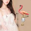 Stylish Cartoon Color Stereo Flamingos Pattern Brooch Jewelry Drip Oil Glass Alloy Pin