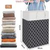 75/82L Large Folding Waterproof Belt Reinforced Long Handle Clothes Storage Bucket Lantern Printed Dirty Laundry Basket