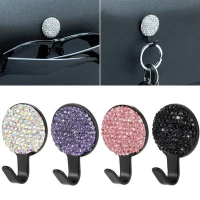 1 Pezzo Gancio Appendino Decorato con Strass per Schienale Sedile Auto Universale Bling Diamante Portaoggetti per Poggiatesta Veicolo Accessori Auto