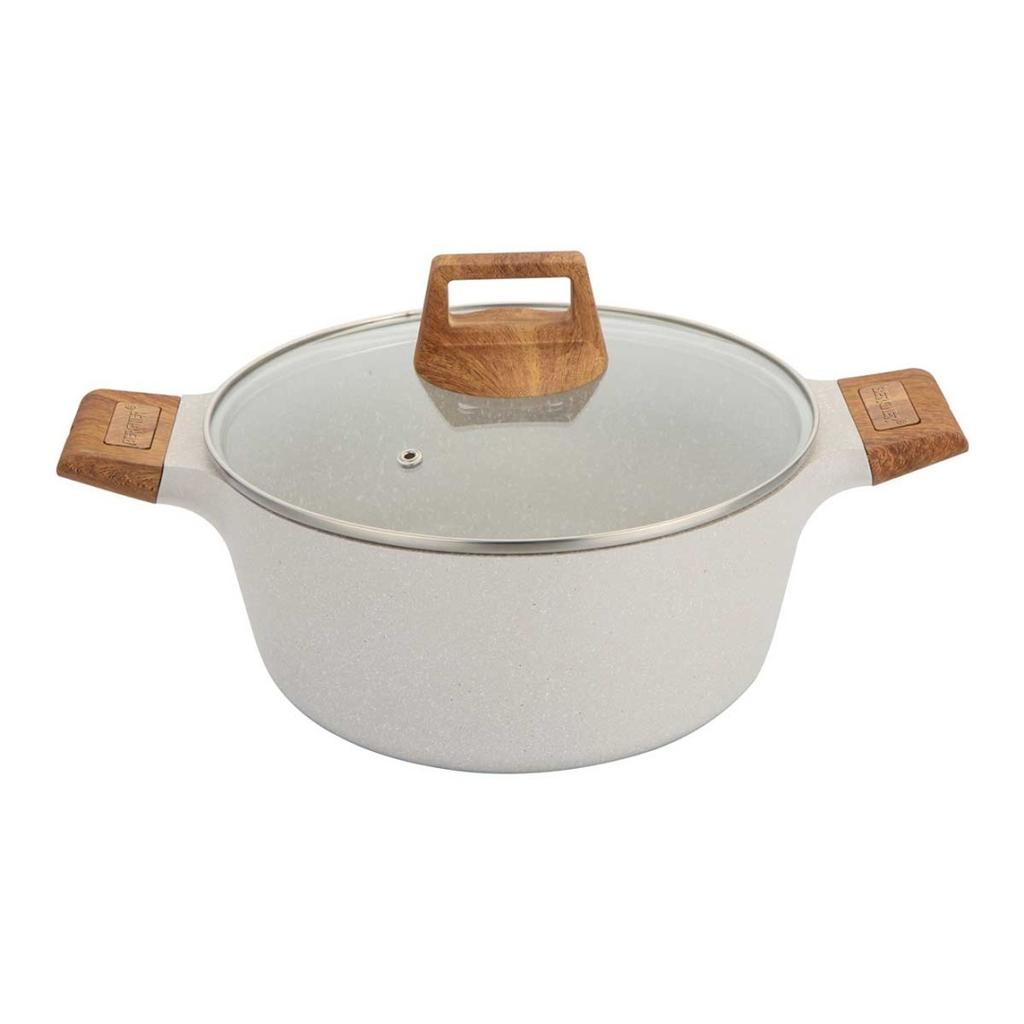 GARNEK MARMURKOWY 28cm Z POKRYWĄ BERGNER BG-30643 NATURALLY