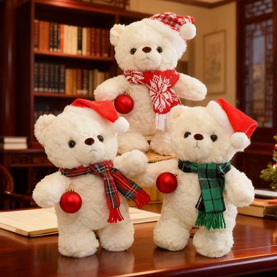 Cute Christmas Scarf Teddy Bear Doll Plush Toy Bear Hug Bear Doll Children Soothing Doll