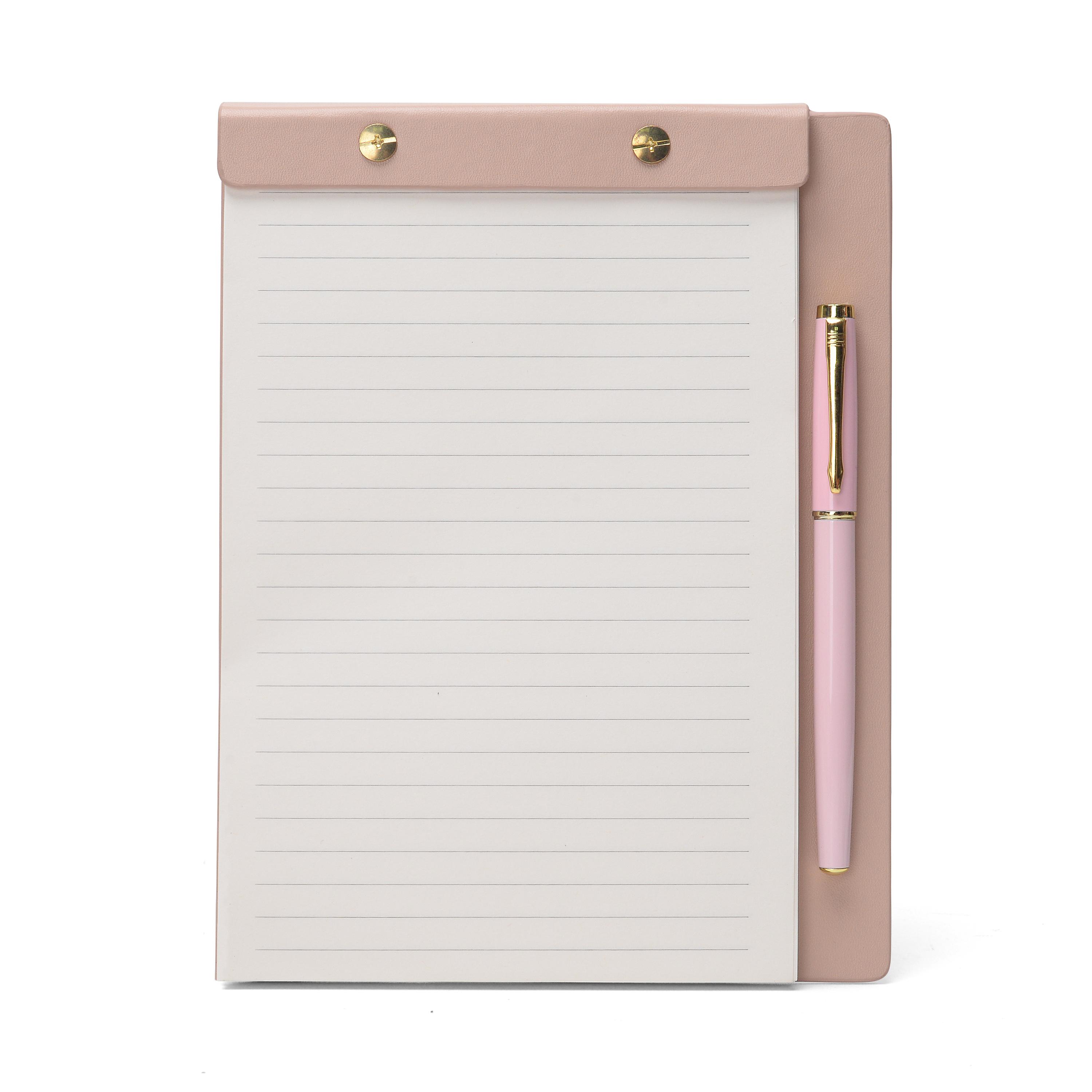 Customizable PU Leather Notebook Cover with Magnetic Pen Holder Writing-Pad A5 Business Journal Organizer