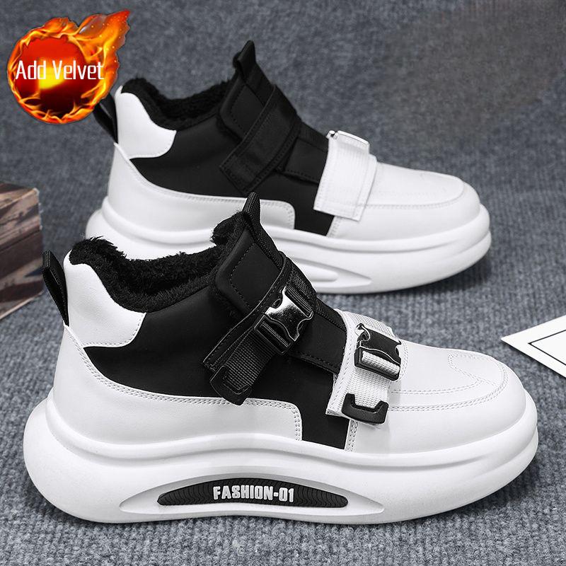 

Men s Winter Season New Fleece Lined Chunky Thick Warm Snow Boots High Top Sports Platform Waterproof Bread Like Shoes 44
