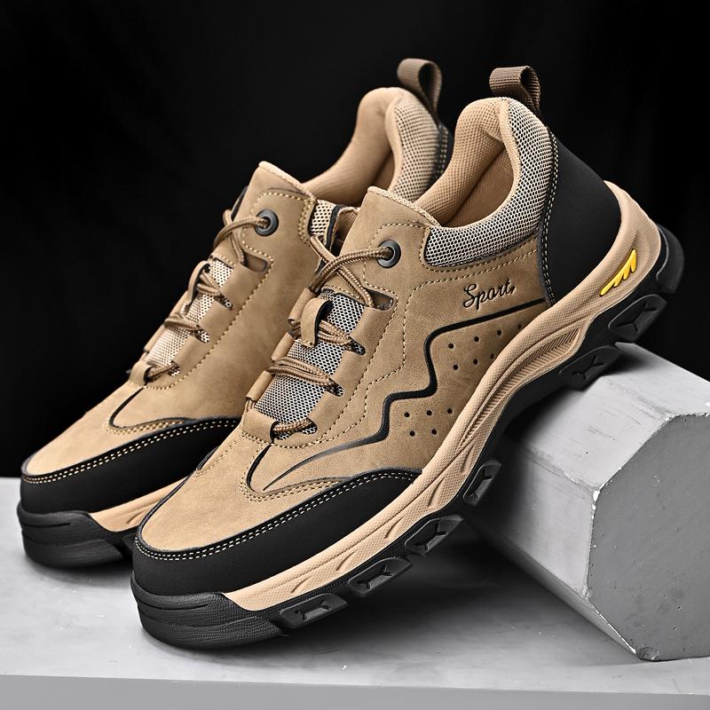FashionHandmade Leather Men Casual Sneakers Vintage Style Male Outdoor Shoes Non-Slip Travel Treking Footwear Leisure Walk Hiking Shoes