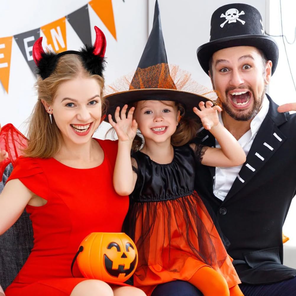 Wefitfix Halloween Teufelskopf-Haarreif, Halloween Cosplay Requisite für Damen und Kinder, Leicht mit Kostümen zu kombinieren, Halloween Kostüm, Halloween Haare