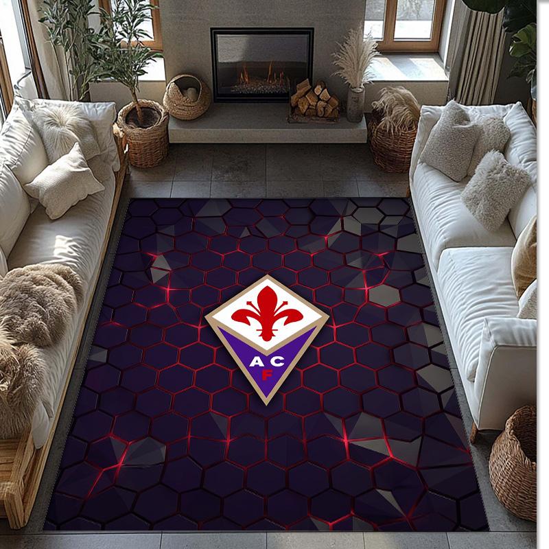 Fiorentina FC Soccer Football Pattern Soft Area Rug Non Slip Indoor Floor Carpet Sports Decor Mat for Bedroom