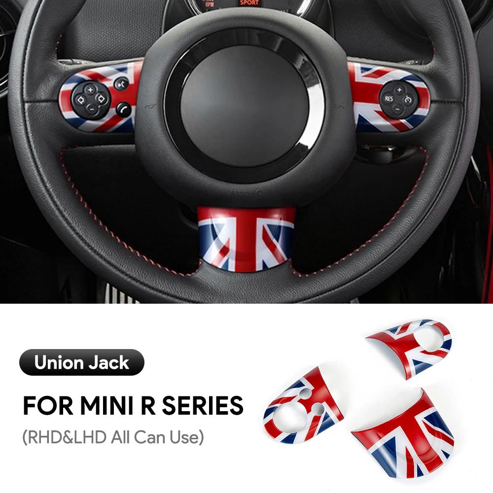 3pcs ABS Car Steering Wheel Button Cover for Mini Cooper R55 R56 Countryman R60 Decoration Interior Union Jack Accessories