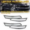 4X LED Side Marker Lights White Clear For Chevrolet 2016- Camaro Front+Rear