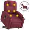VidaXL Electric Massage Recliner Burgundy Red Fabric 3204407