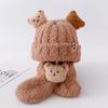 Baby Hat Autumn and Winter Plush Baby Hat Scarf Integrated Two-piece Set Children's Plush Warm Ear Protector Knitted Hat