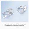 Avle Swaying Double Ring Star Earrings - S925 Sterling Silver, Cross-Border Women's Versatile Design