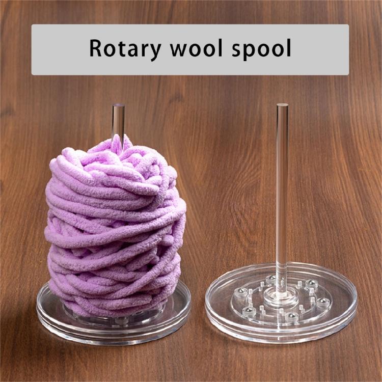 Rotating Thread Spool Holder Clear ABS Yarn Dispenser Rotating Yarn Holder Knitting Yarn Spool Holder for Weaving