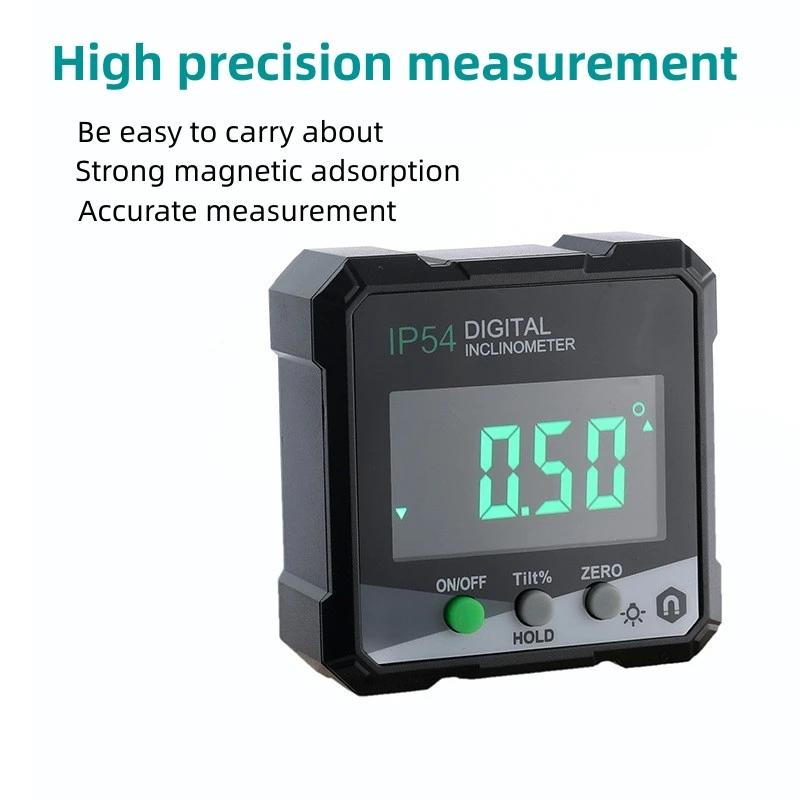 Inclinometer 4 * 90 Degree IP54 LCD Screen Four Sided Magnetic Digital Display LCD Inclinometer Angle Box Protractor