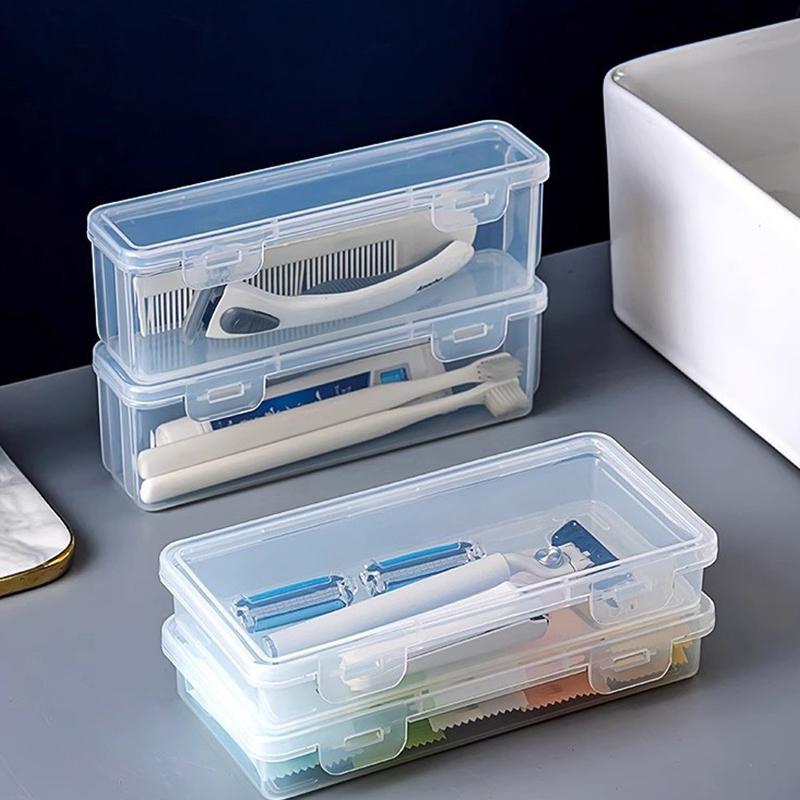 1Pcs Shaver Storage Box Transparent Razor Blades Brushes Plastic Case Portable Organizing Container Travel Accessories Travel