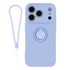 For iPhone 17 Pro Silicone Case with Strap Ring Kickstand Phone Cover