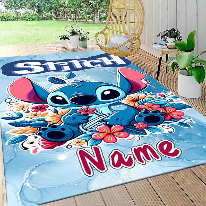 Custom Name Stitch Dreams Clouds Carpet Rug Customizable Soft Washable Anti-Slip Home Living Room Sofa Mats Personalized Rug. 0909373