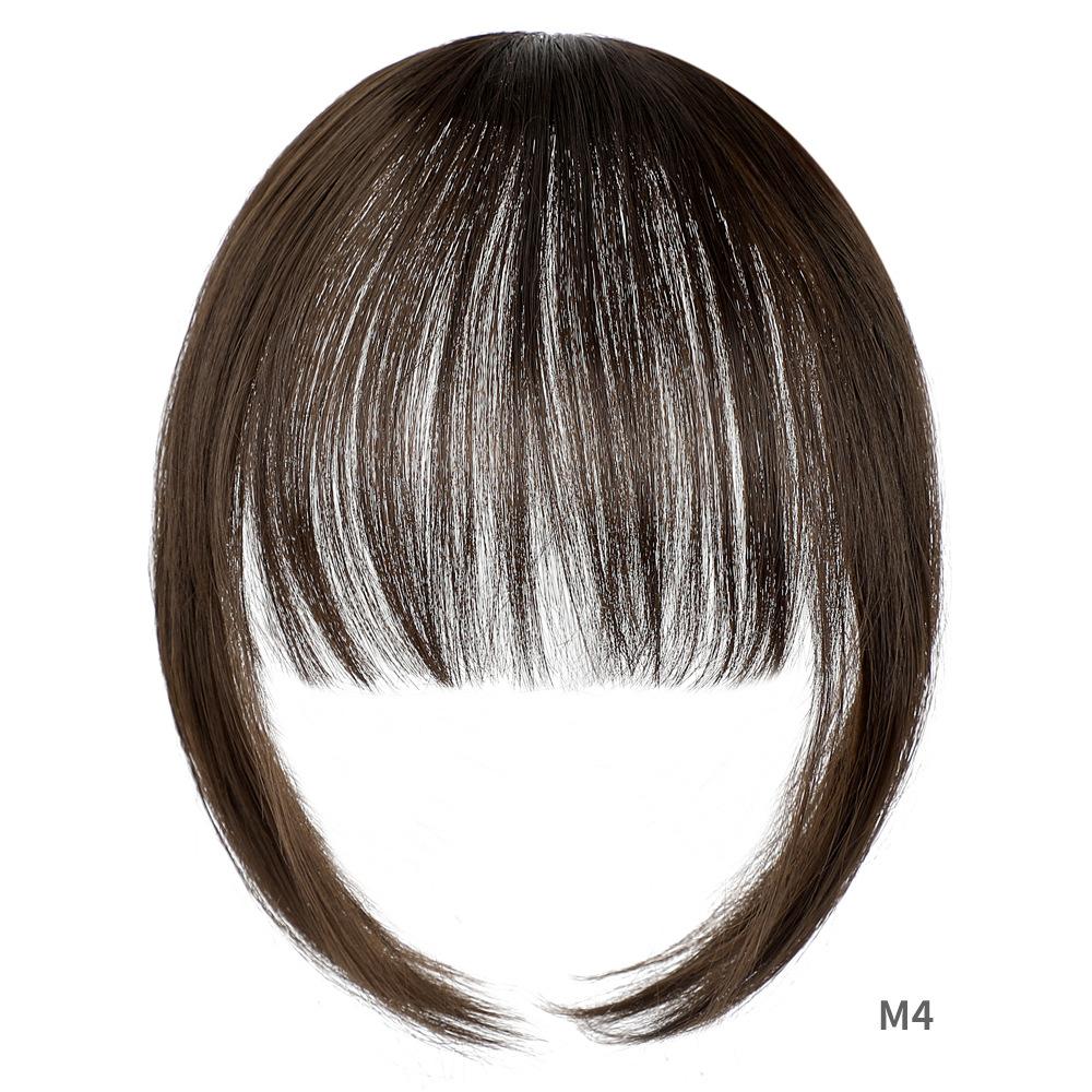 Straight Air Through Blunt Fringe with Clip Bangs Synthetic Hair Extension Heat Resistant Bangs Clip Natural Hairpiece