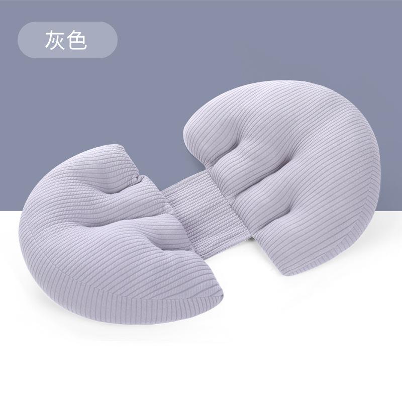 Новая подушка для беременных для сна на спине и боку клиновидная подушка для поддержки живота многоцелевая вязаная хлопковая подушка серый 6880₽