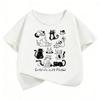 Cat Are Best Friends Design Printed T Shirts Short Sleeve Kids Childrens Tshirt Boys Girls Summer Spring Casual Top Tee Shirt
