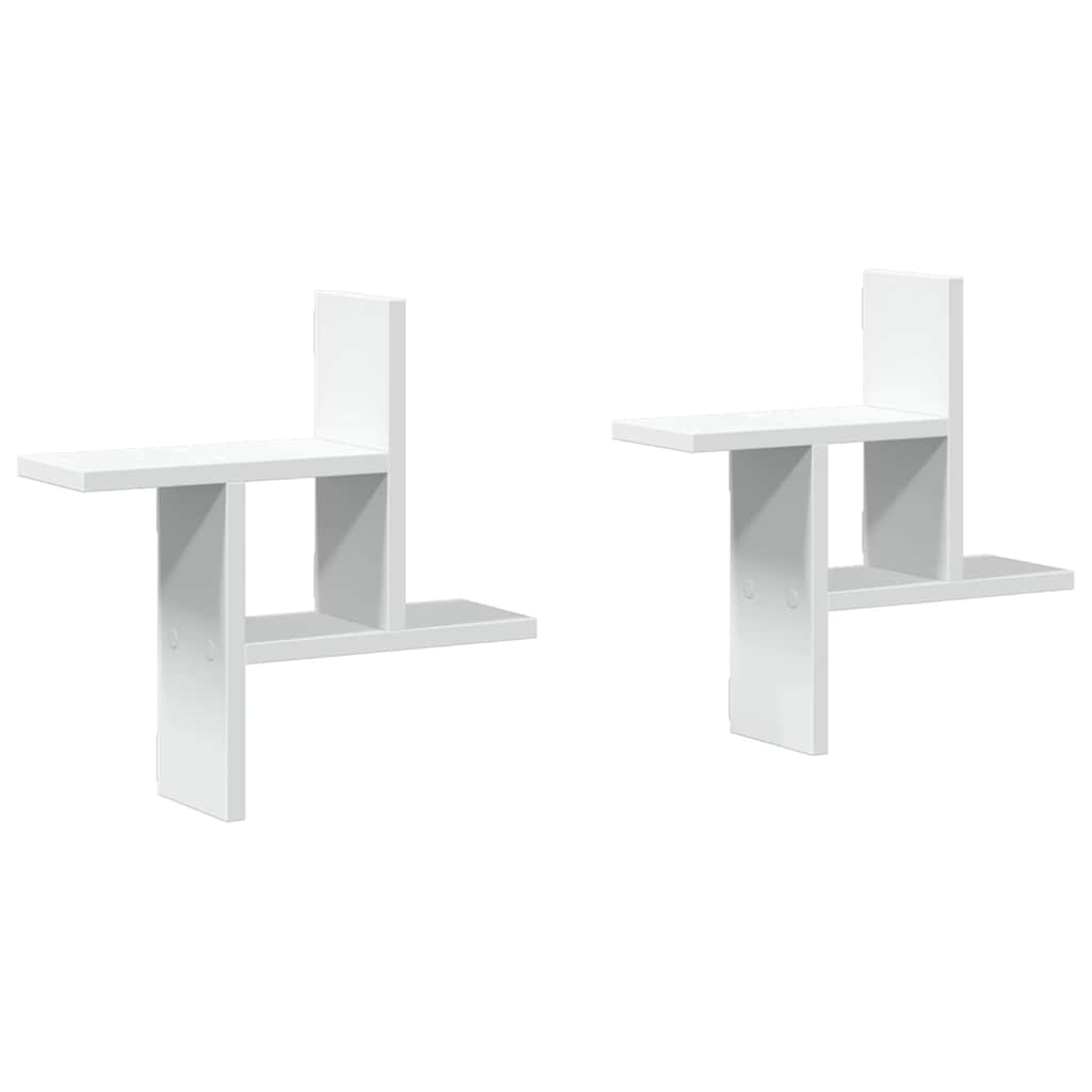 Wall Shelves 2 pcs. White 38 x 12 x 38 cm Engineered Wood