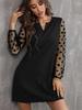 Cross-Border Lace Patchwork V-Neck A-Line Long Sleeve Dress – Spring/Summer/Autumn