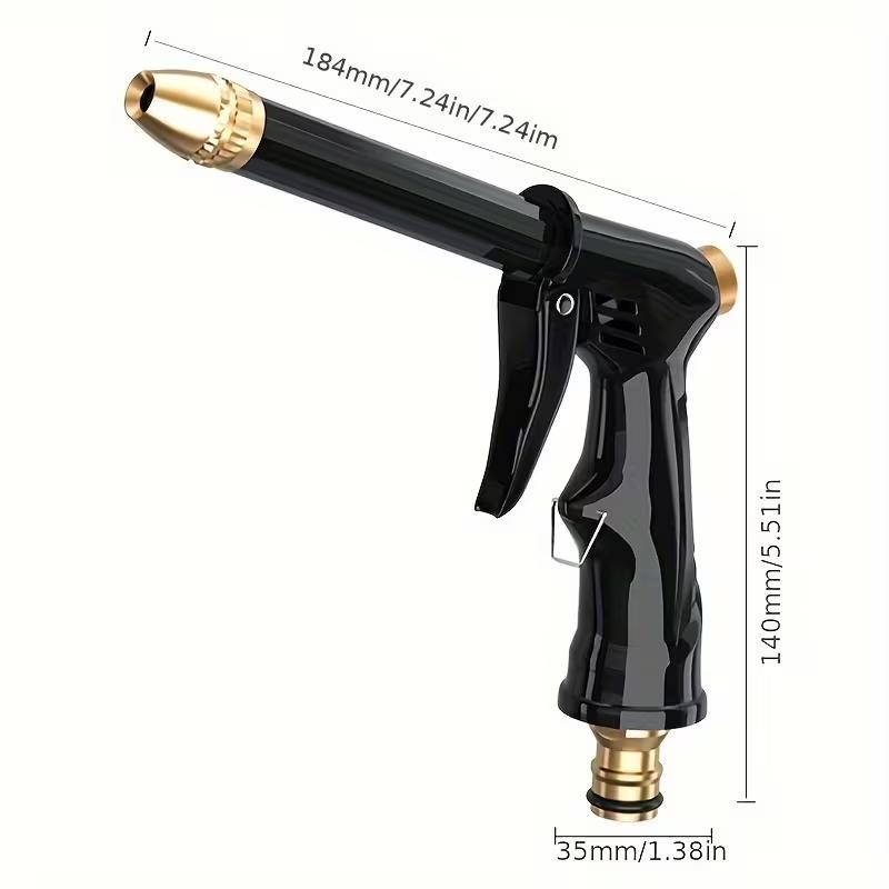 

Heavy-Duty High-Pressure Hose Nozzle Sprayer | Adjustable Portable Water Gun for Garden Watering, Car Washing & Pet Cleaning чёрный