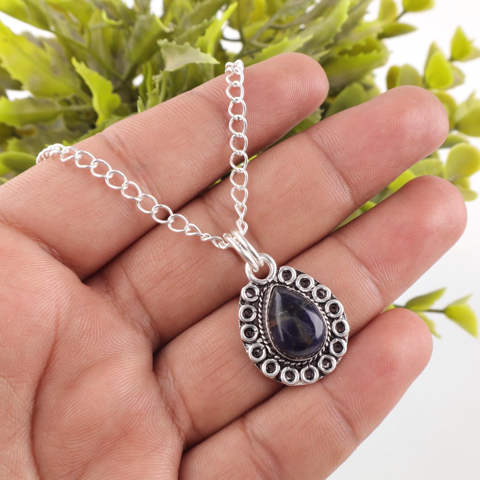 

Sodalite Stone Anniversary Sisters Gift Birthday Boho Pendant Jewelry 925 Silver PP-26-29