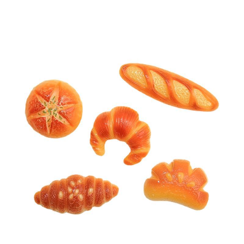 Cartoon Cream Glue Resin Simulation Croissant Decoration Accessory for DIY Jewelry, Hairpin, Shoe Buckle